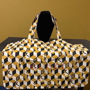 Gucci Yellow and Black Geometric Tote